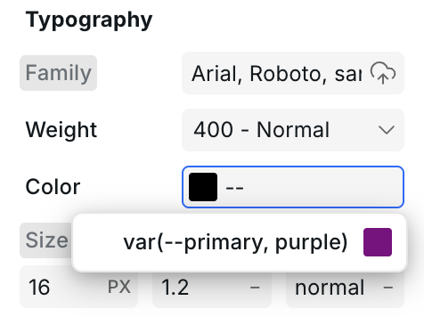 Using a CSS variable