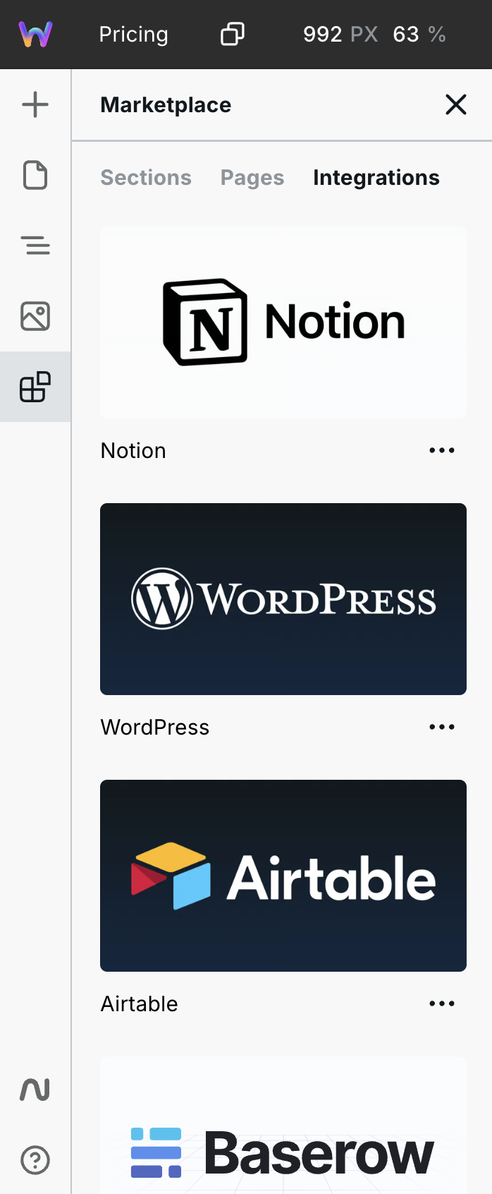 Webstudio Marketplace in the Builder