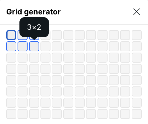 Grid Generator with size selector