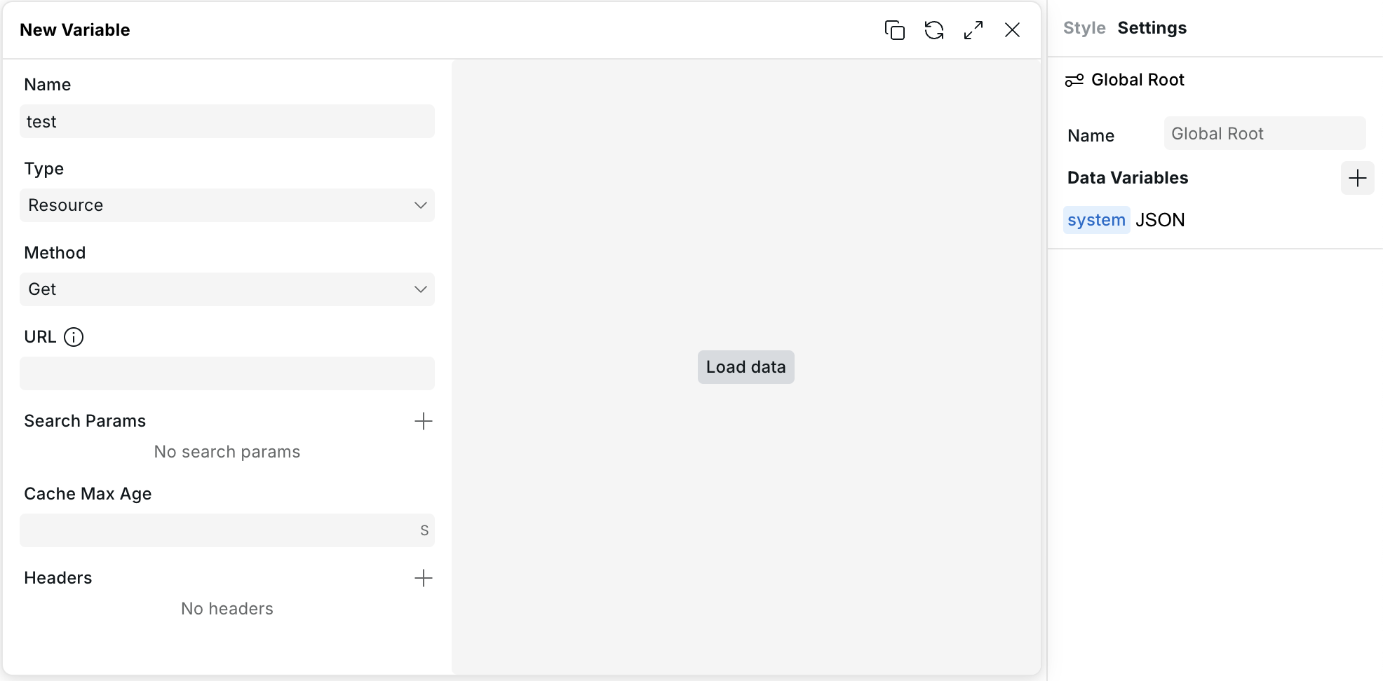 Variables in the builder