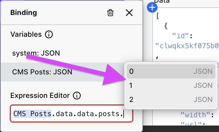 Autocomplete showing array items in Binding