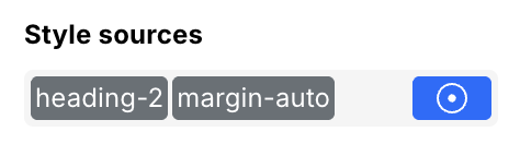 Style sources field with several Tokens and one active Token