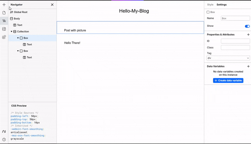 Create overwiev page
