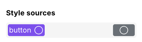 Empty circle indicator beside a style source with no styles
