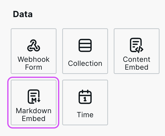 Markdown Embed Component