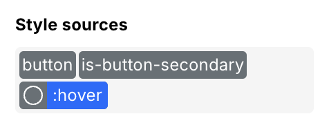Active hover state on a Button