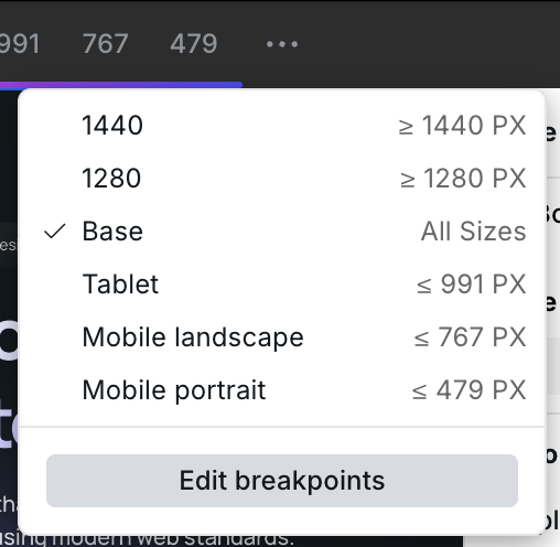 Webstudio Breakpoints